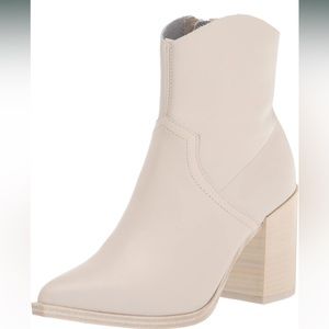 Steve Madden Women’s Cate Ankle Boot- Bone leather -8